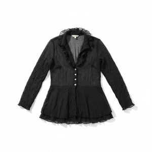 Comfy USA Black Sheer Blouse